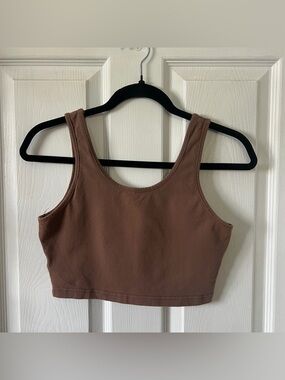 brown cropped tank top